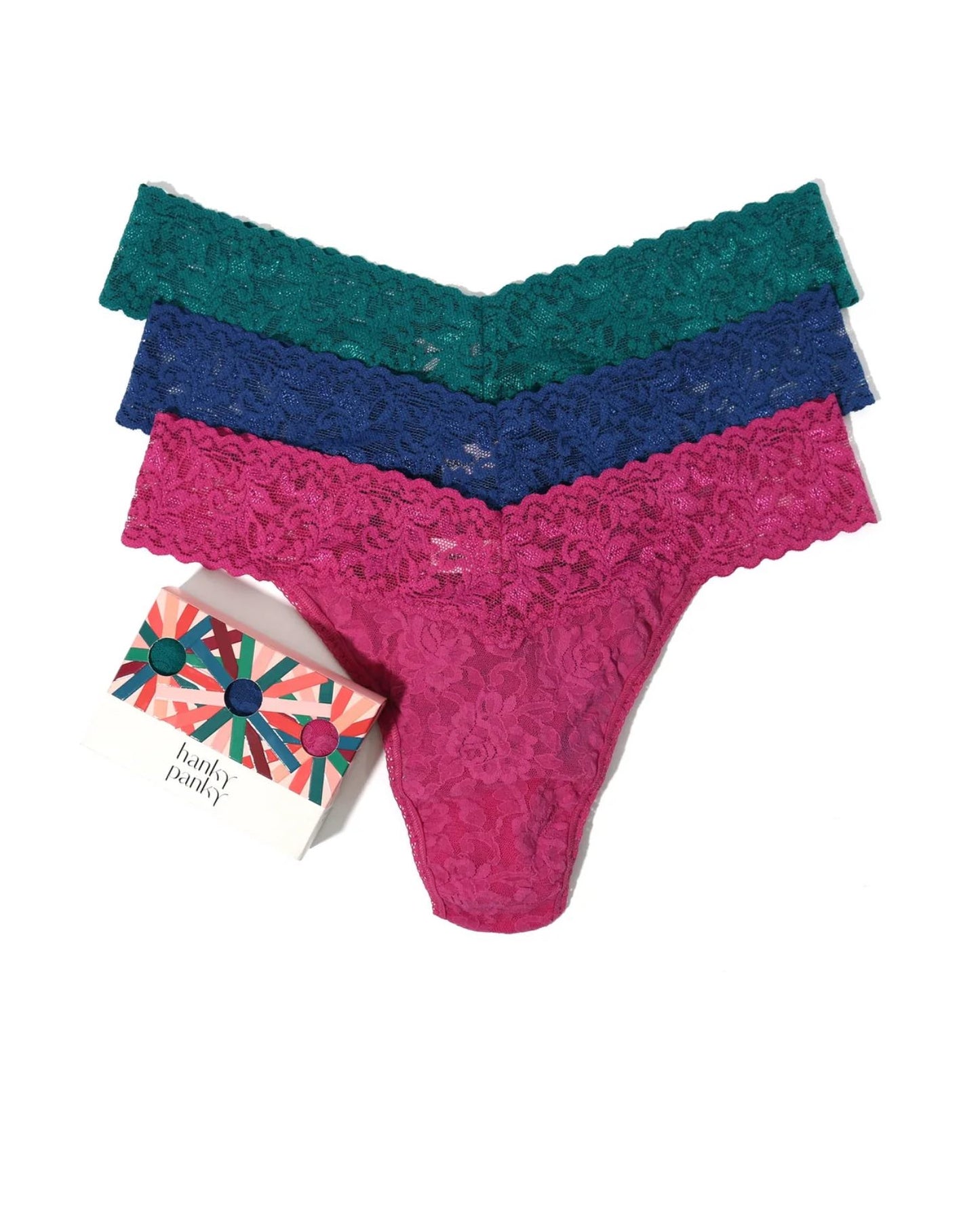 Holiday boxed set of 3 original rise thongs